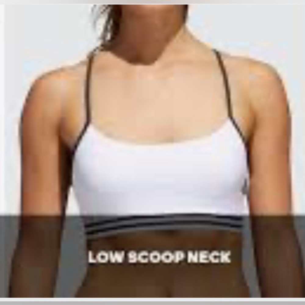 Adidas Cross-back Active-wear Sport Bra White & Black 3-Stripes NWT Size M